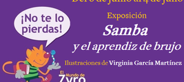 Exposición Samba y el aprendiz de brujo en Casa del Libro de Logroño